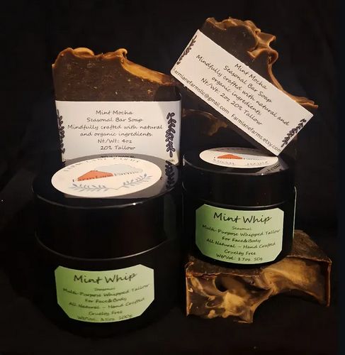 Mint Mocha whipped tallow and Mint Whip